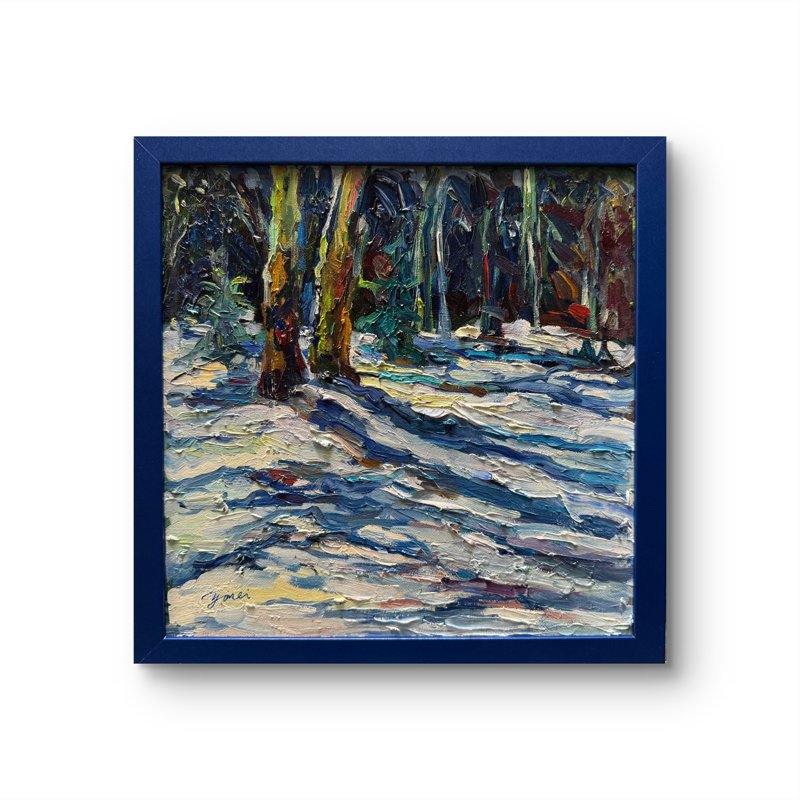 Shadows On Snow 2  Oil On Canvas Panel 12X12